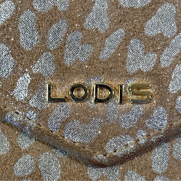 LODIS Metallic Leopard Print Leather Crossbody Wallet Bag - Picture 11 of 14